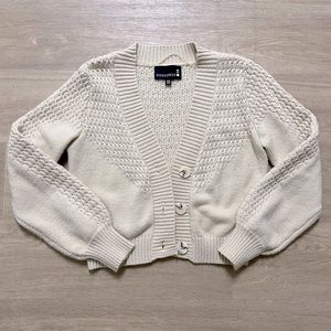 Crème Knit Cardigan with Buttons